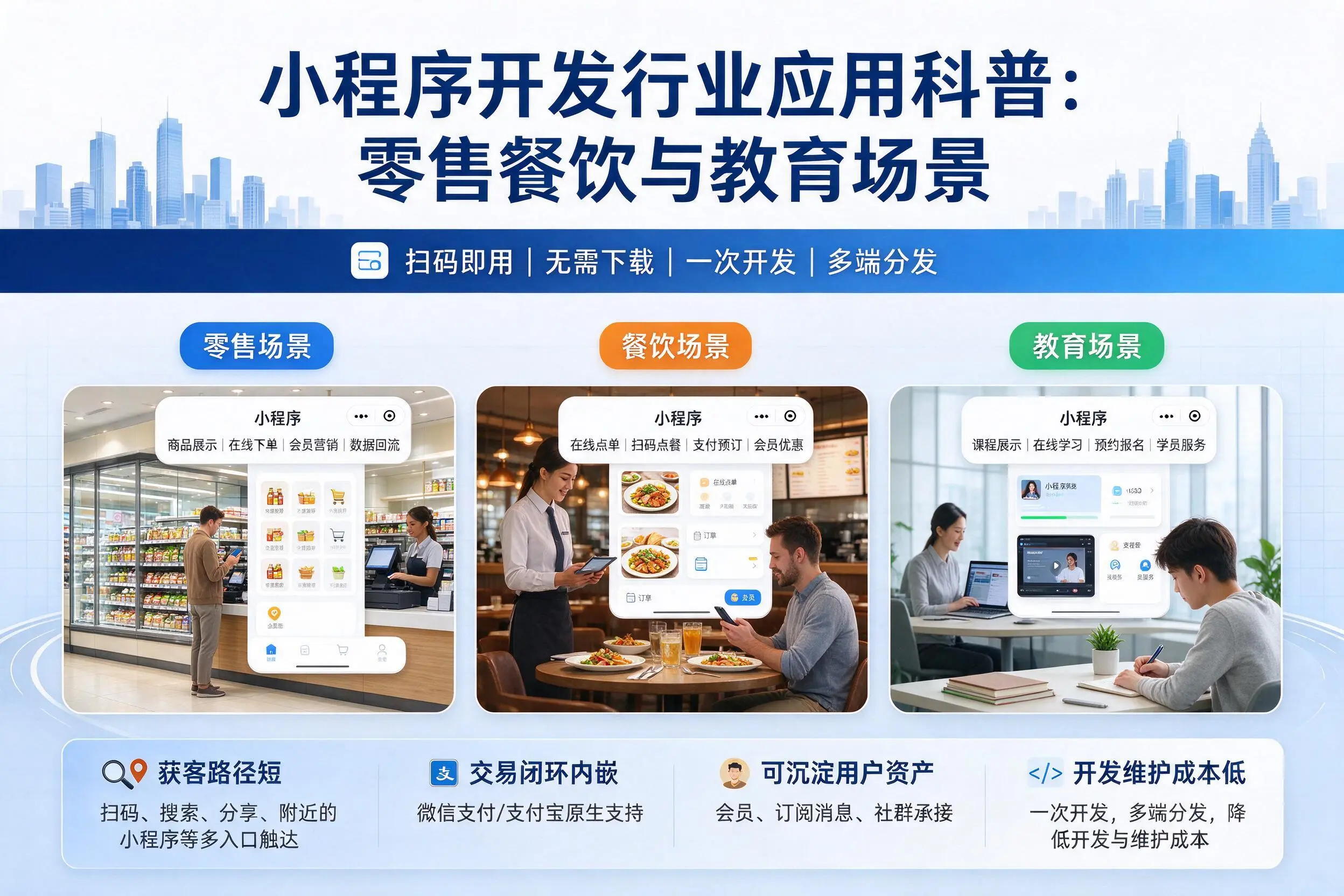 乌鲁木齐小程序开发行业应用科普:零售餐饮与教育场景