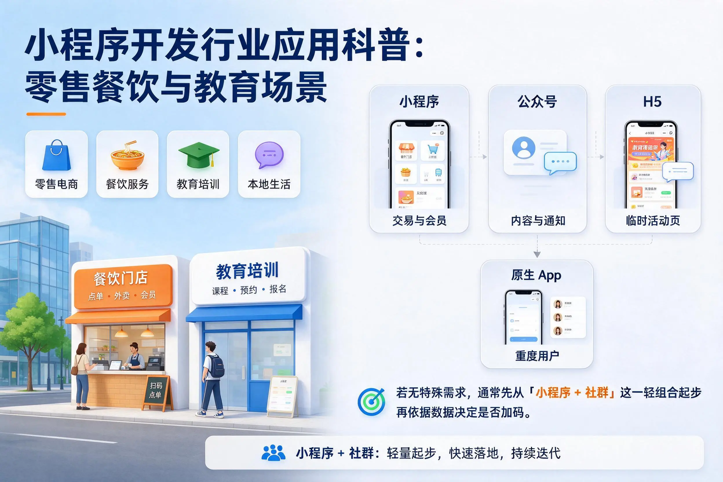 乌鲁木齐小程序开发行业应用科普:零售餐饮与教育场景