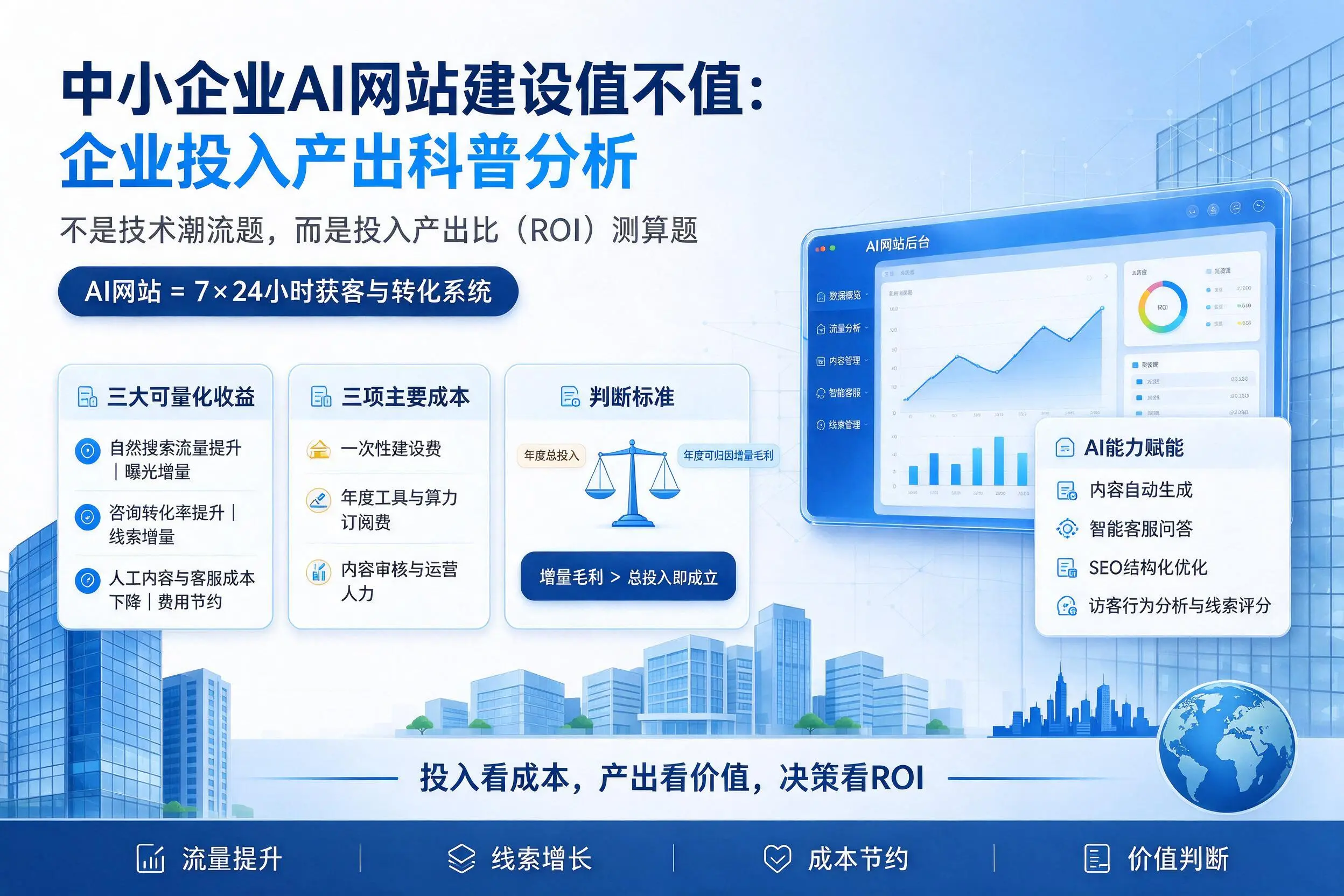 中小企业AI网站建设值不值：乌鲁木齐企业投入产出科普分析