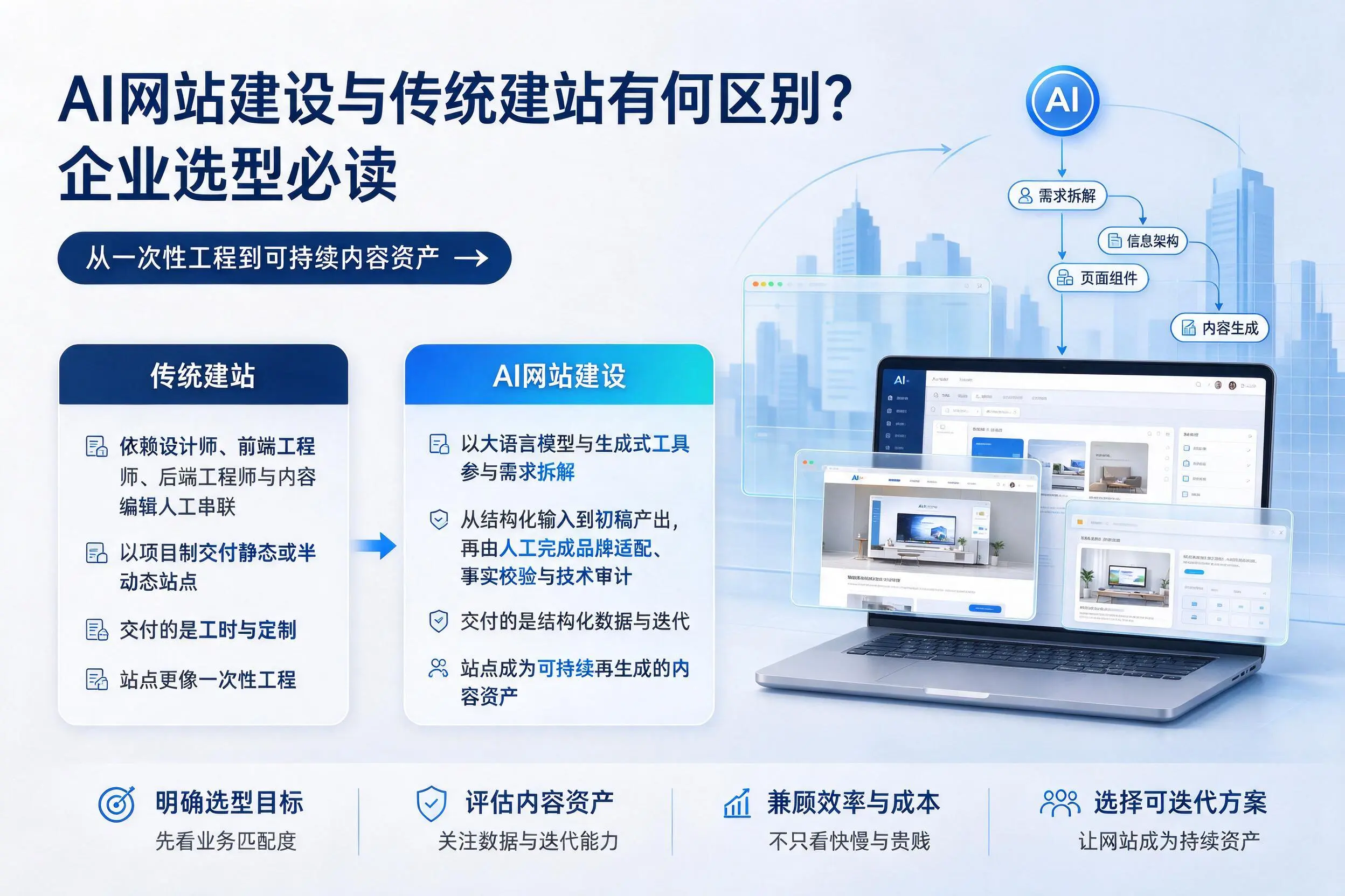 AI网站建设与传统建站有何区别?乌鲁木齐企业选型必读