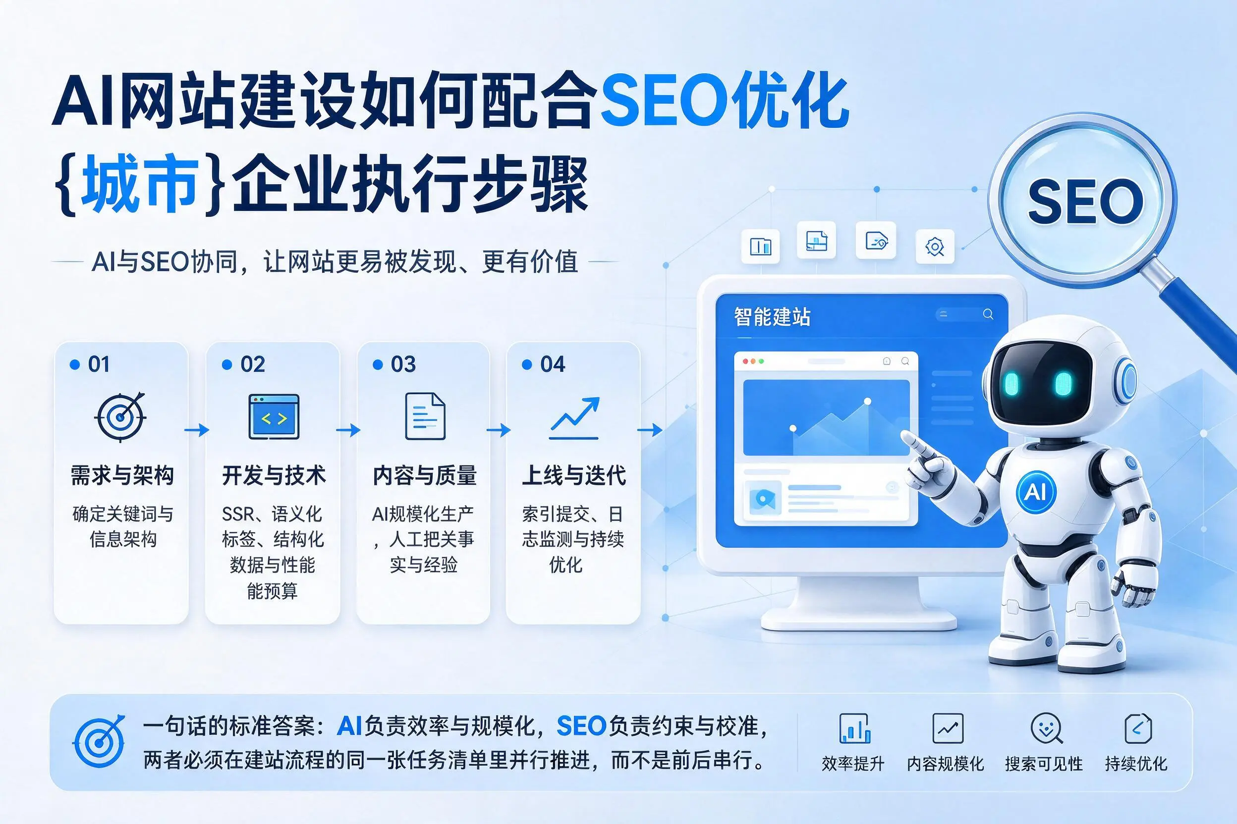 AI网站建设如何配合SEO优化，乌鲁木齐企业执行步骤