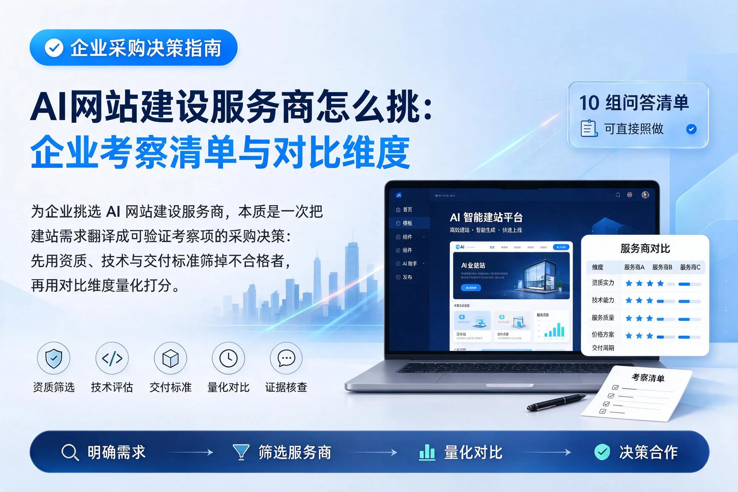 AI网站建设服务商怎么挑:乌鲁木齐企业考察清单与对比维度
