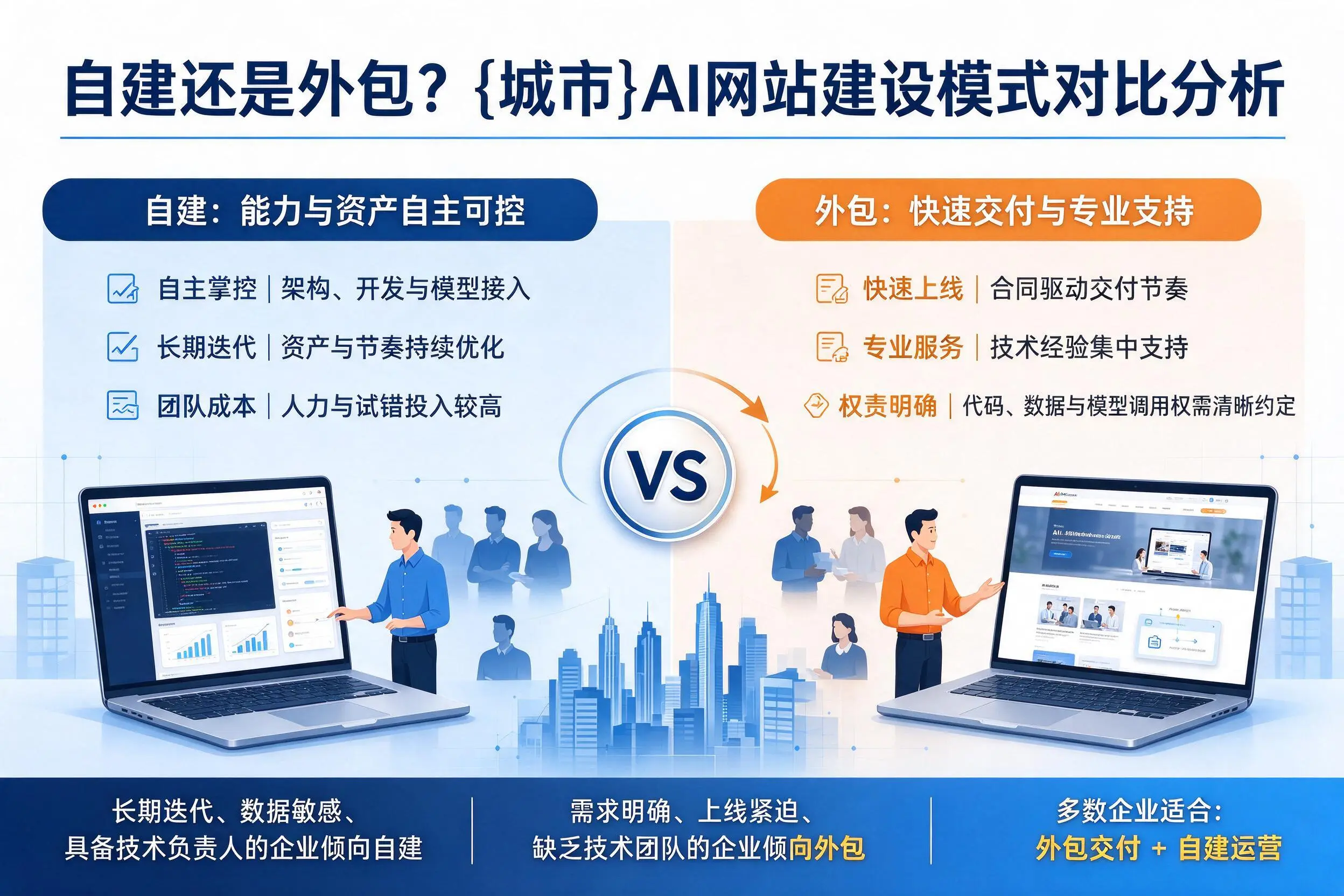 自建还是外包?乌鲁木齐AI网站建设模式对比分析