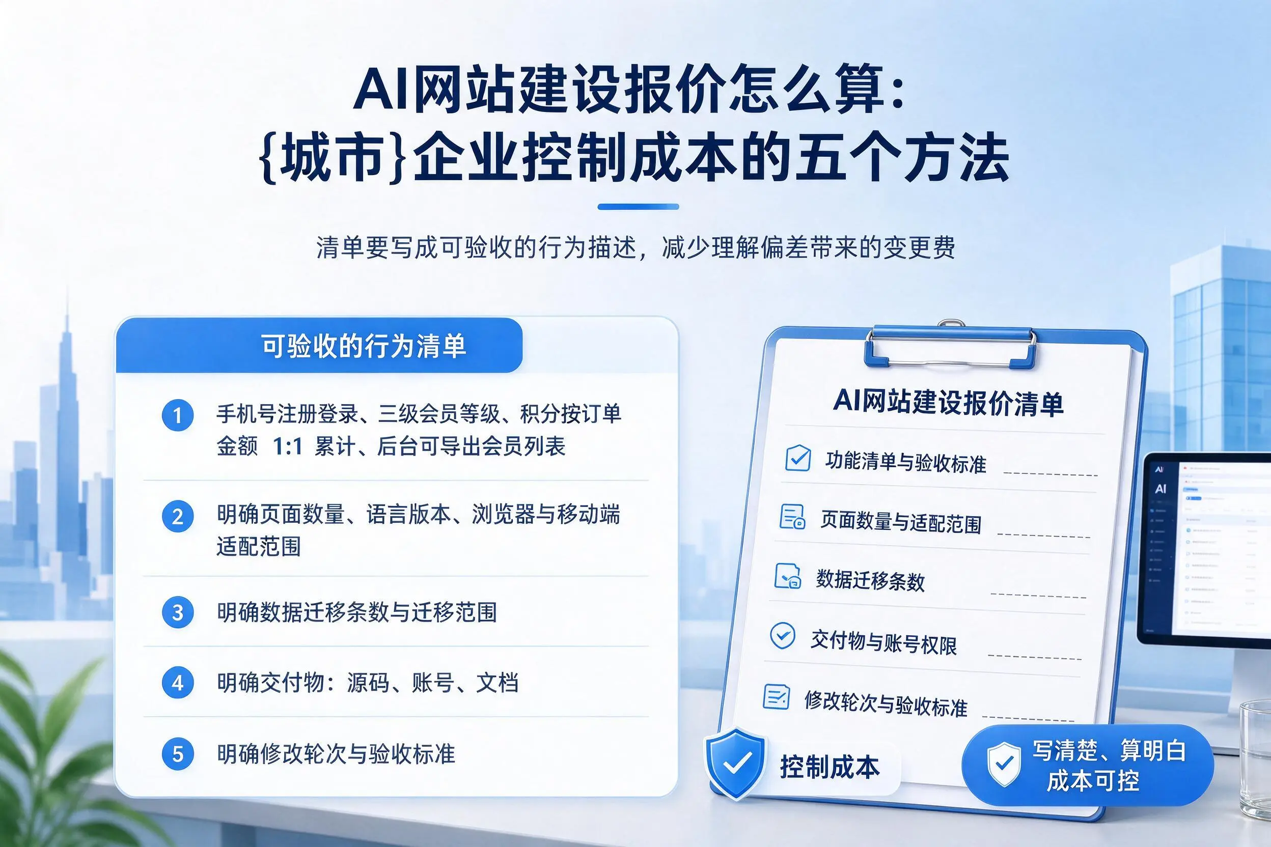 AI网站建设报价怎么算：乌鲁木齐企业控制成本的五个方法