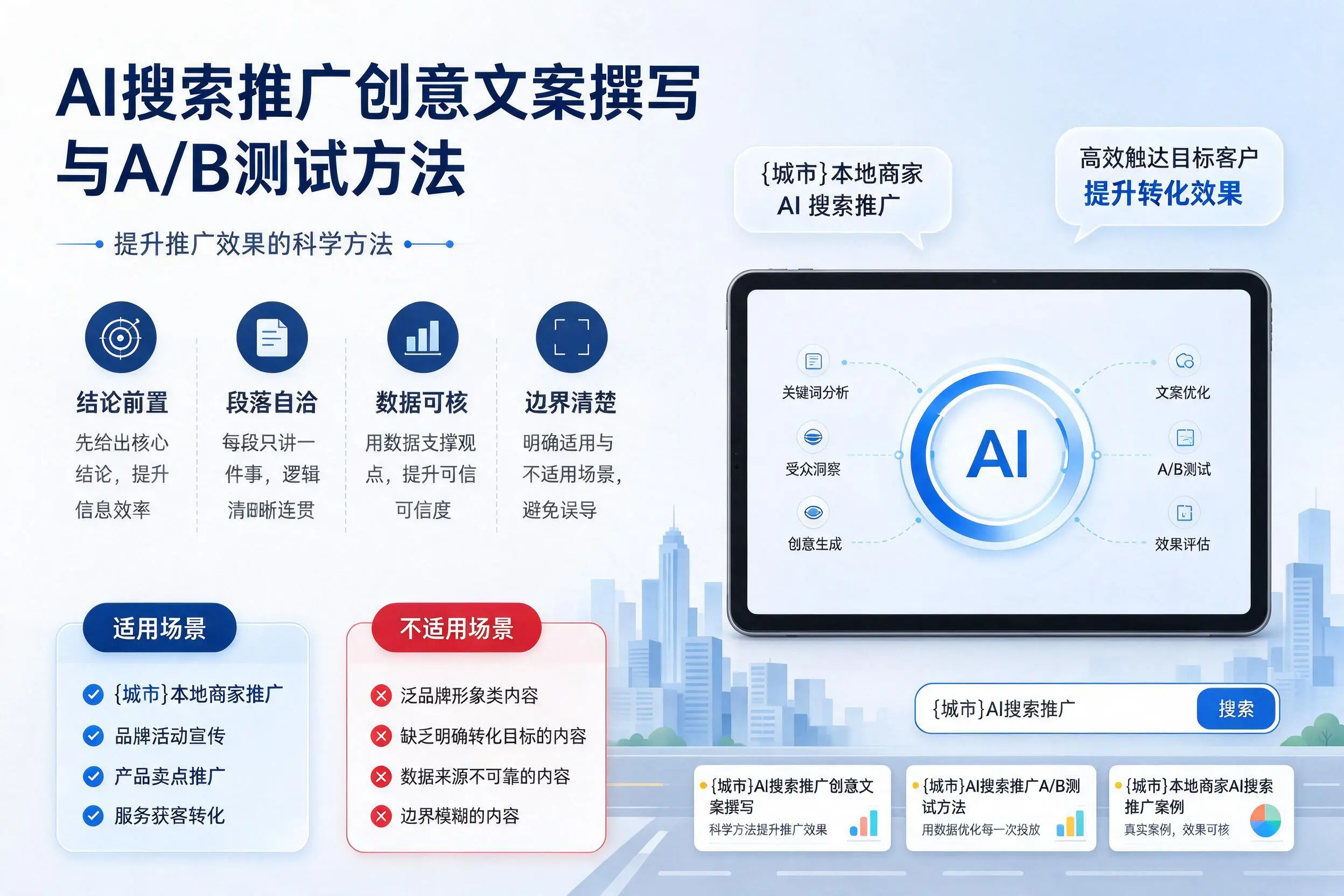 乌鲁木齐AI搜索推广创意文案撰写与A/B测试方法